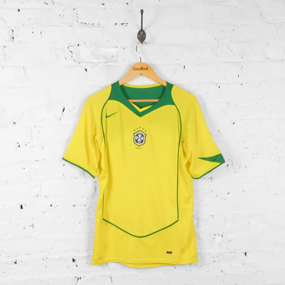 Brazil 2004 Nike Football Shirt - Yellow - S