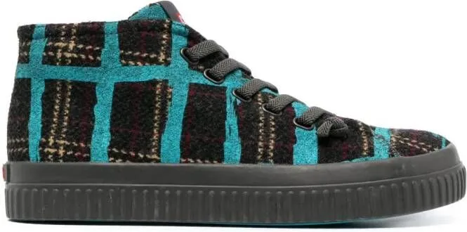 Camper Peu checked high-top sneakers Black