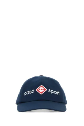 Casablanca Navy Blue Cotton Baseball Cap