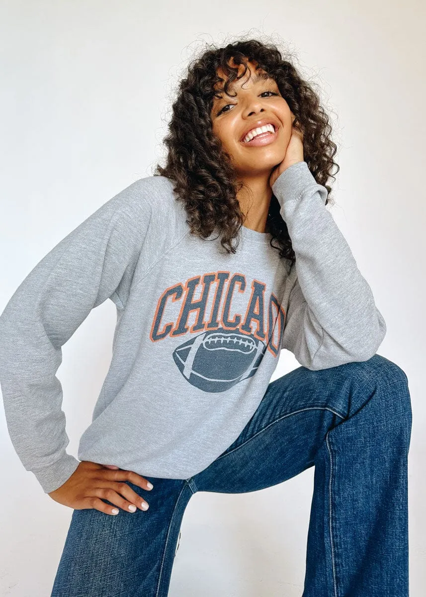 Chicago Football Vintage Crewneck - Heather Grey