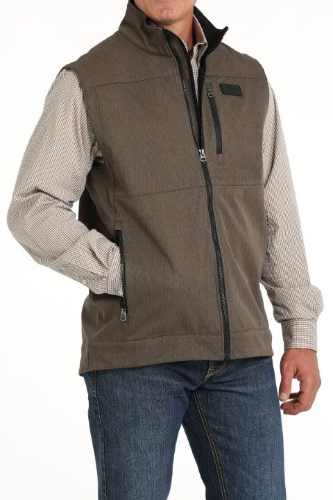 Cinch Men's Softshell Vest in Brown