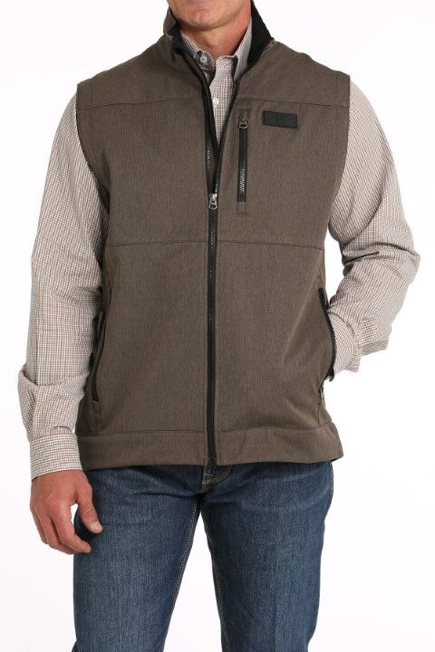 Cinch Men's Softshell Vest in Brown