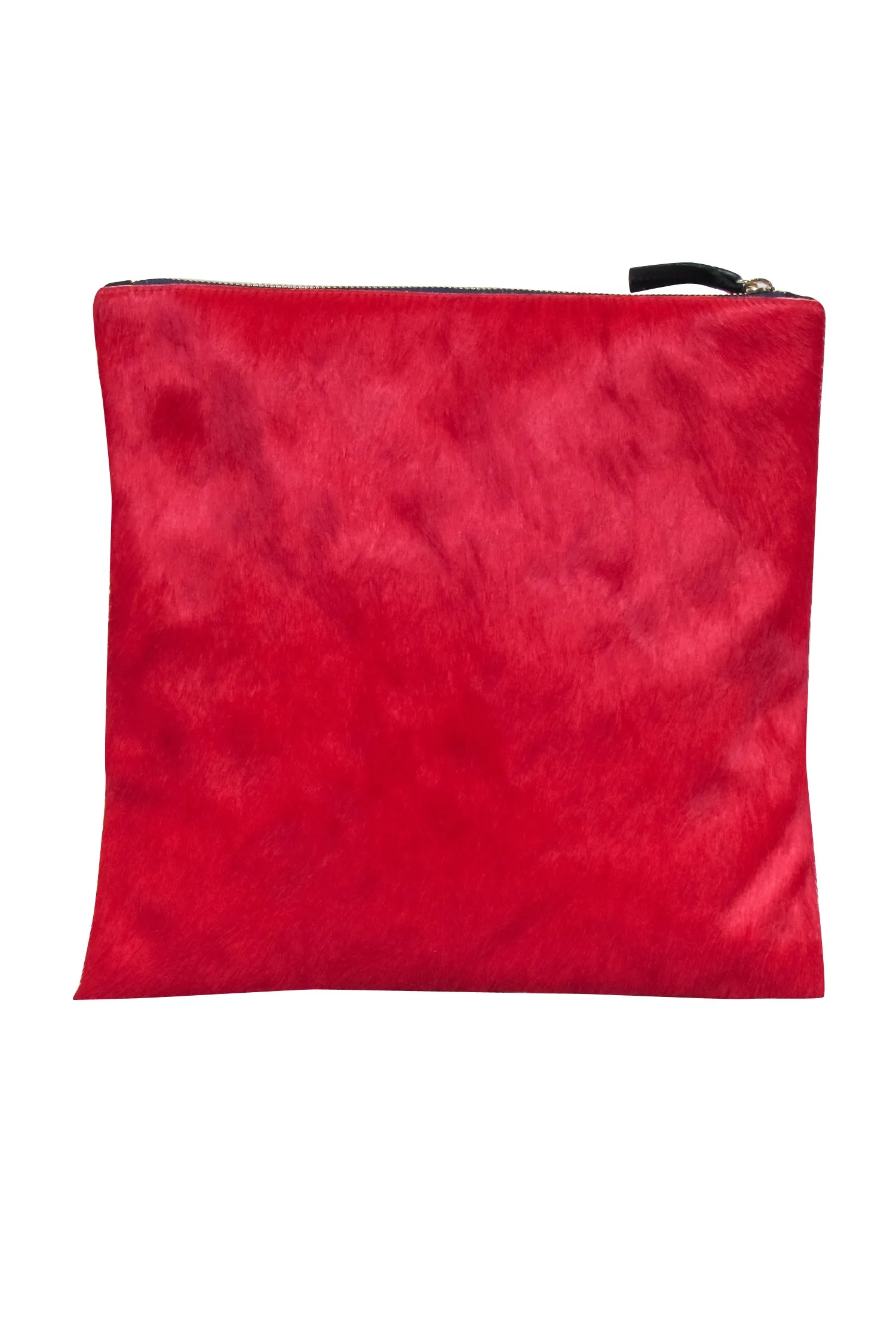 Clare V. - Red Calf Hair Zipper Clutch