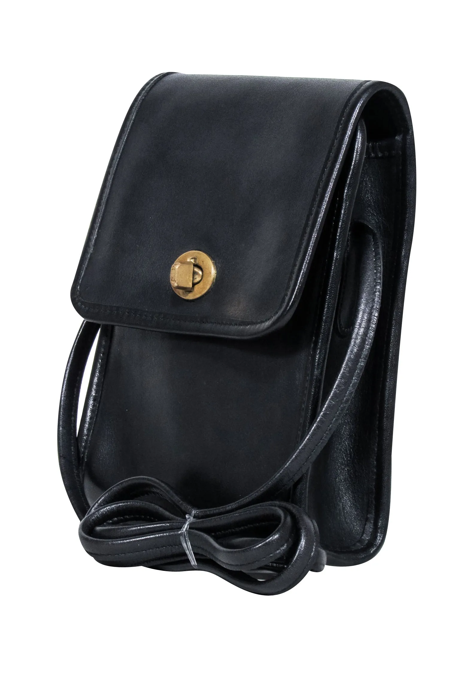 Coach - Black Leather Vintage Mini Turnlock Crossbody Bag