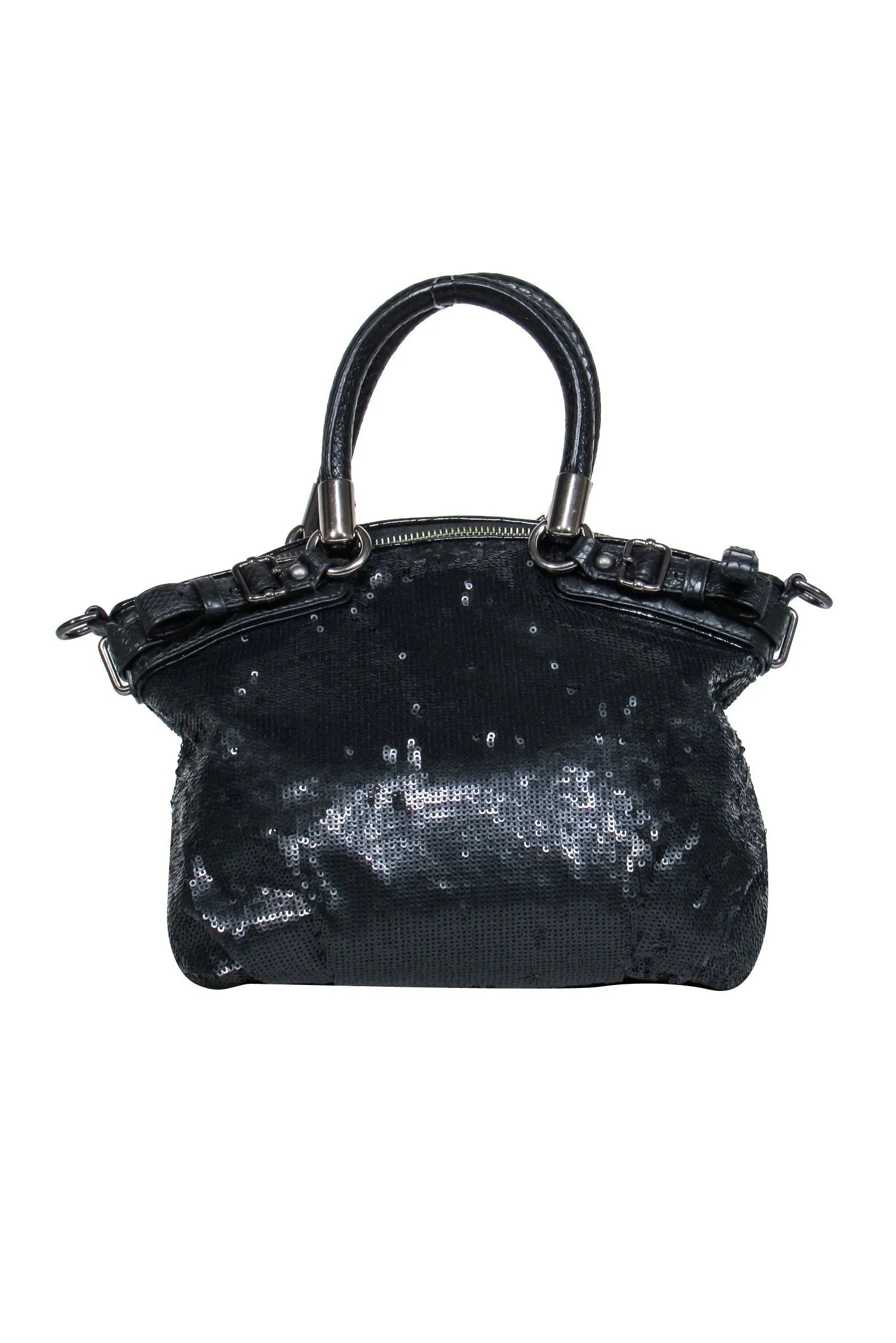 Coach - Black Sequin Leather Trim Crossbody Bag