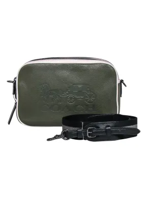 Coach - Olive Leather Crossbody Bag w/ Cream Trim