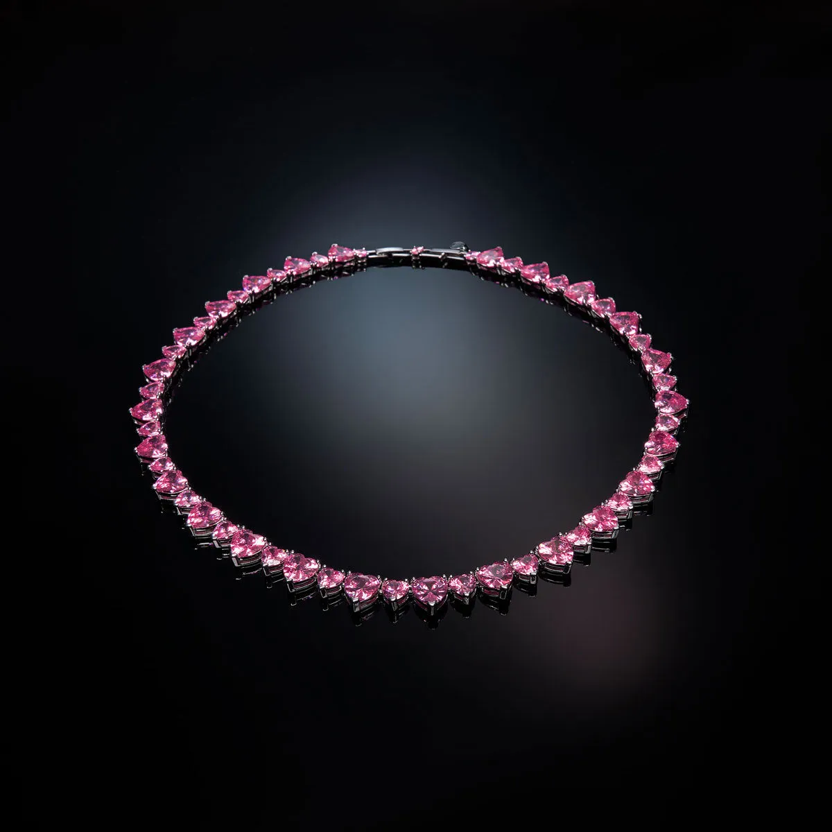 Collana tennis di Cuori Rosa INFINITY