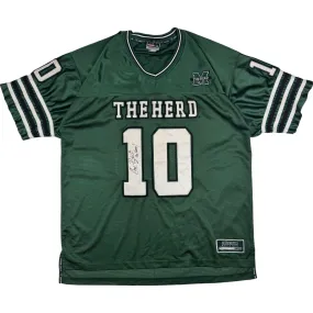 Colosseum Athletics Marshall University #10 Signed Football Jersey Green