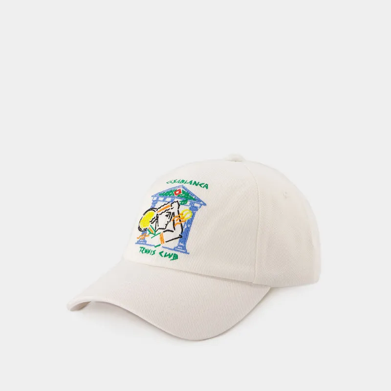 Crayon Temple Tennis Club Cap - Casablanca - Cotton - White