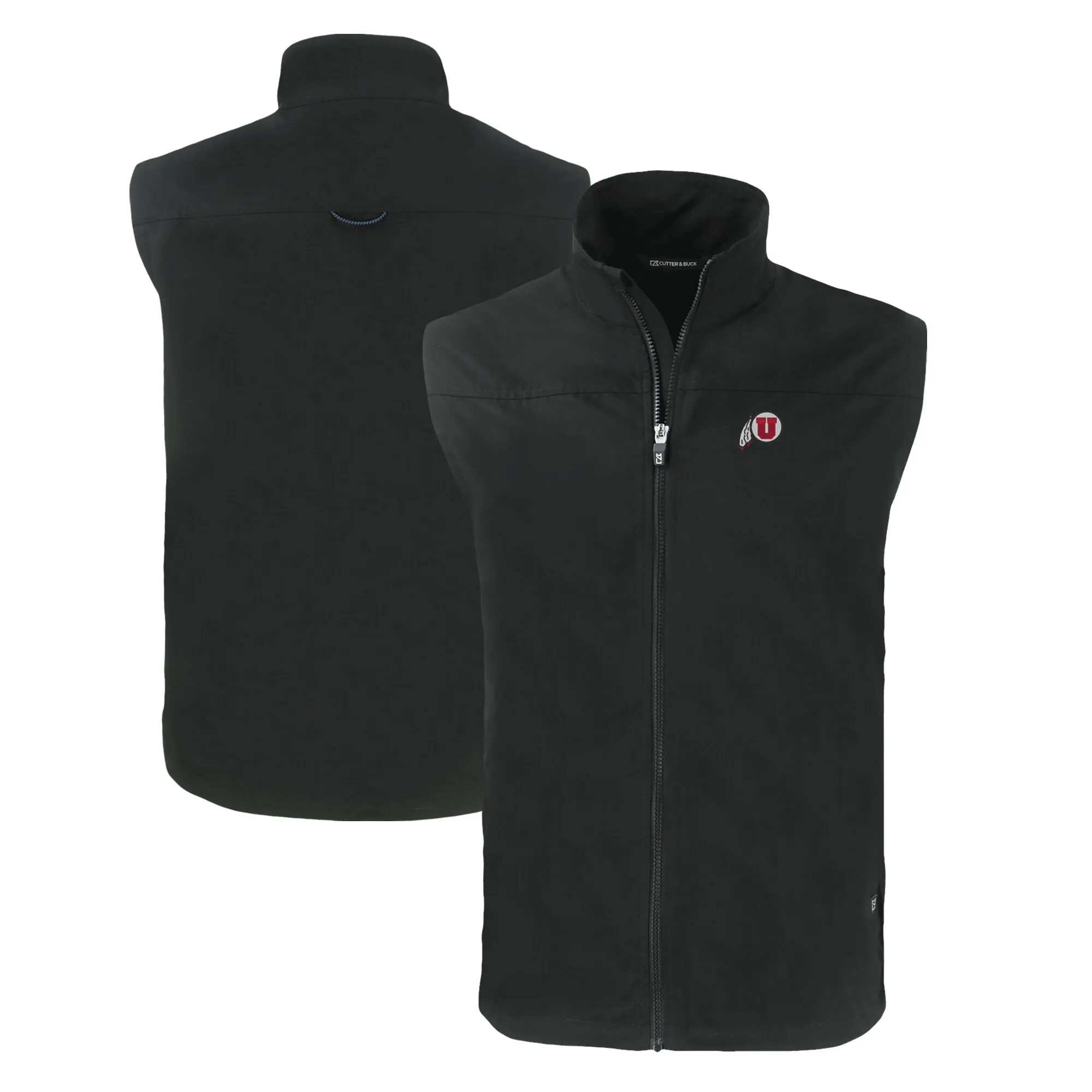 Cutter & Buck  Utah Utes Black Charter Eco Recycled Full-Zip Vest