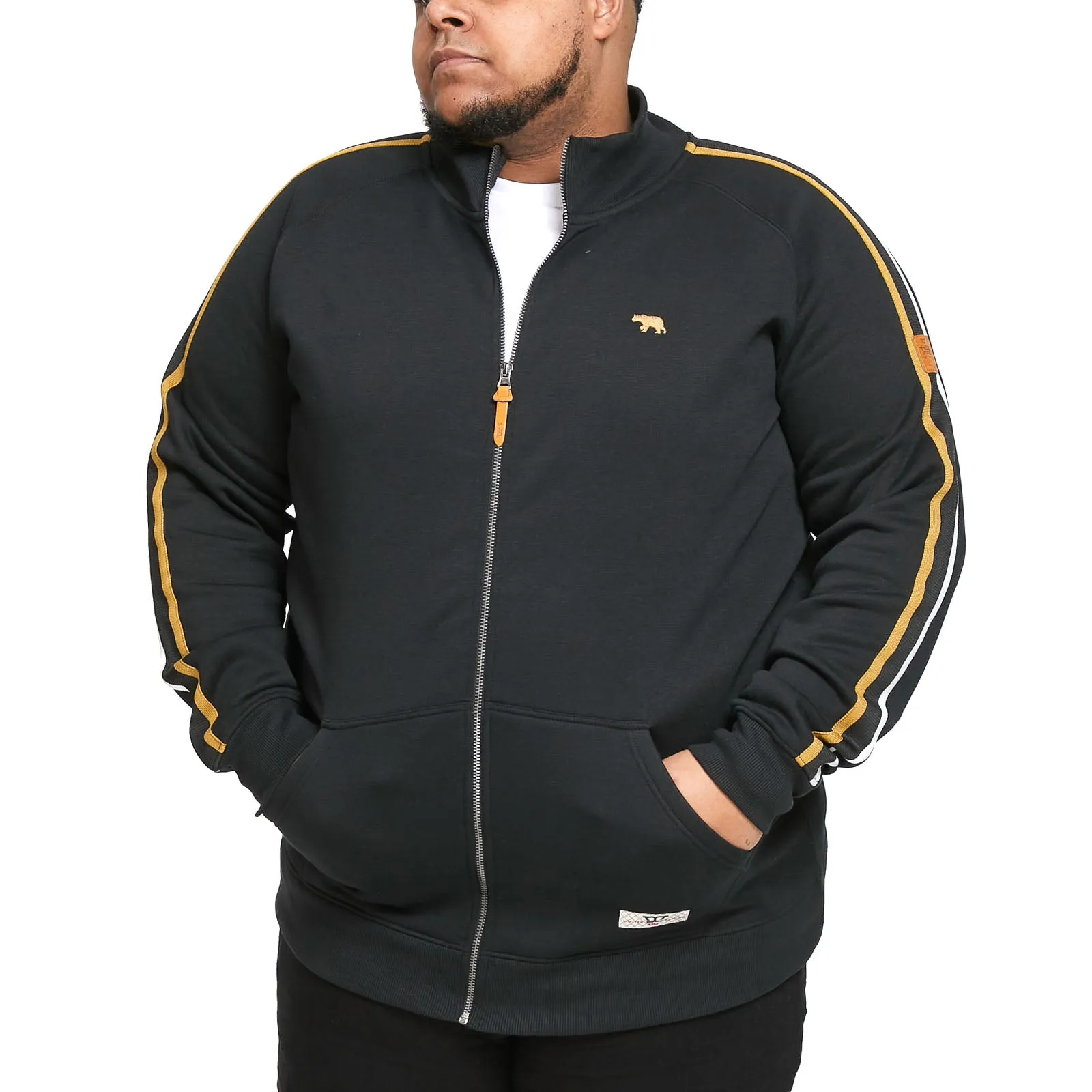 D555 Mens Marston Big & Tall Full Zip Sweatshirt Jacket - Black