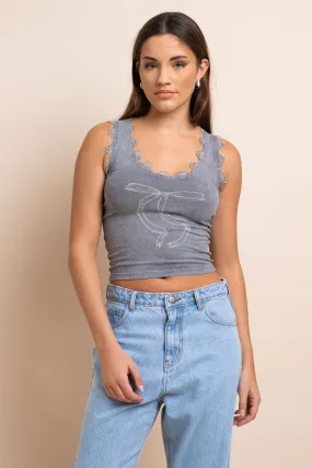 Daisy Street Lace Trim V-Neck Vest Top