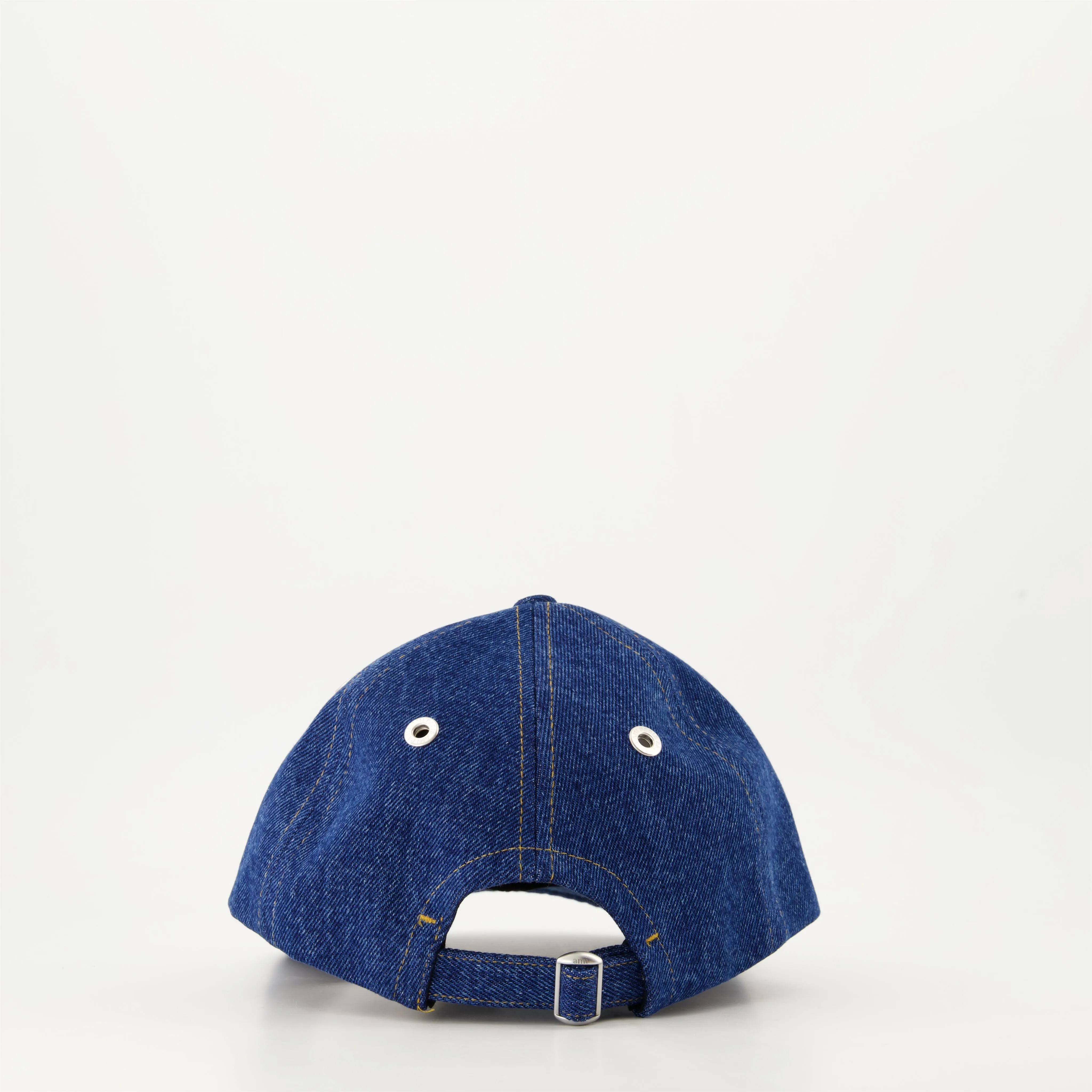 Denim Baseball Cap with Heart Embroidery