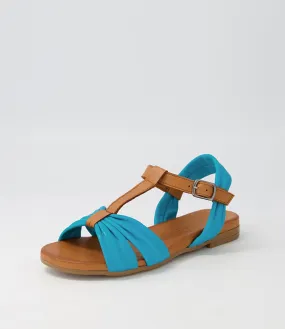 DIANA FERRARI Whento Turquoise Tan Leather Sandals