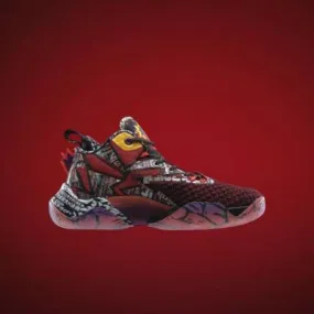 [e03541] mens peak taichi x godzilla collab fury red sunset basketball sneakers