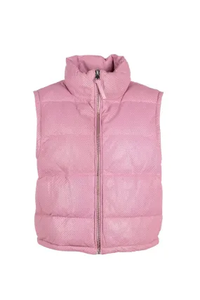 Ellice Leather Vest - Pink