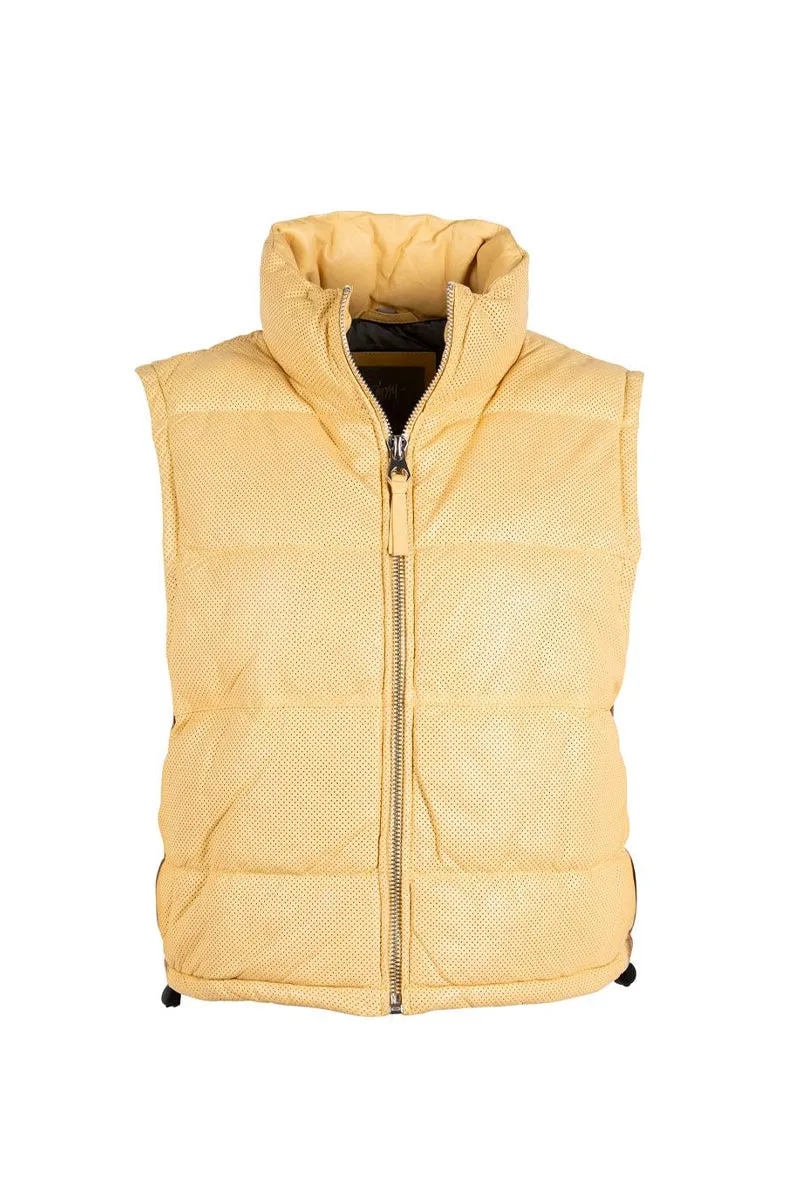 Ellice Leather Vest - Yellow