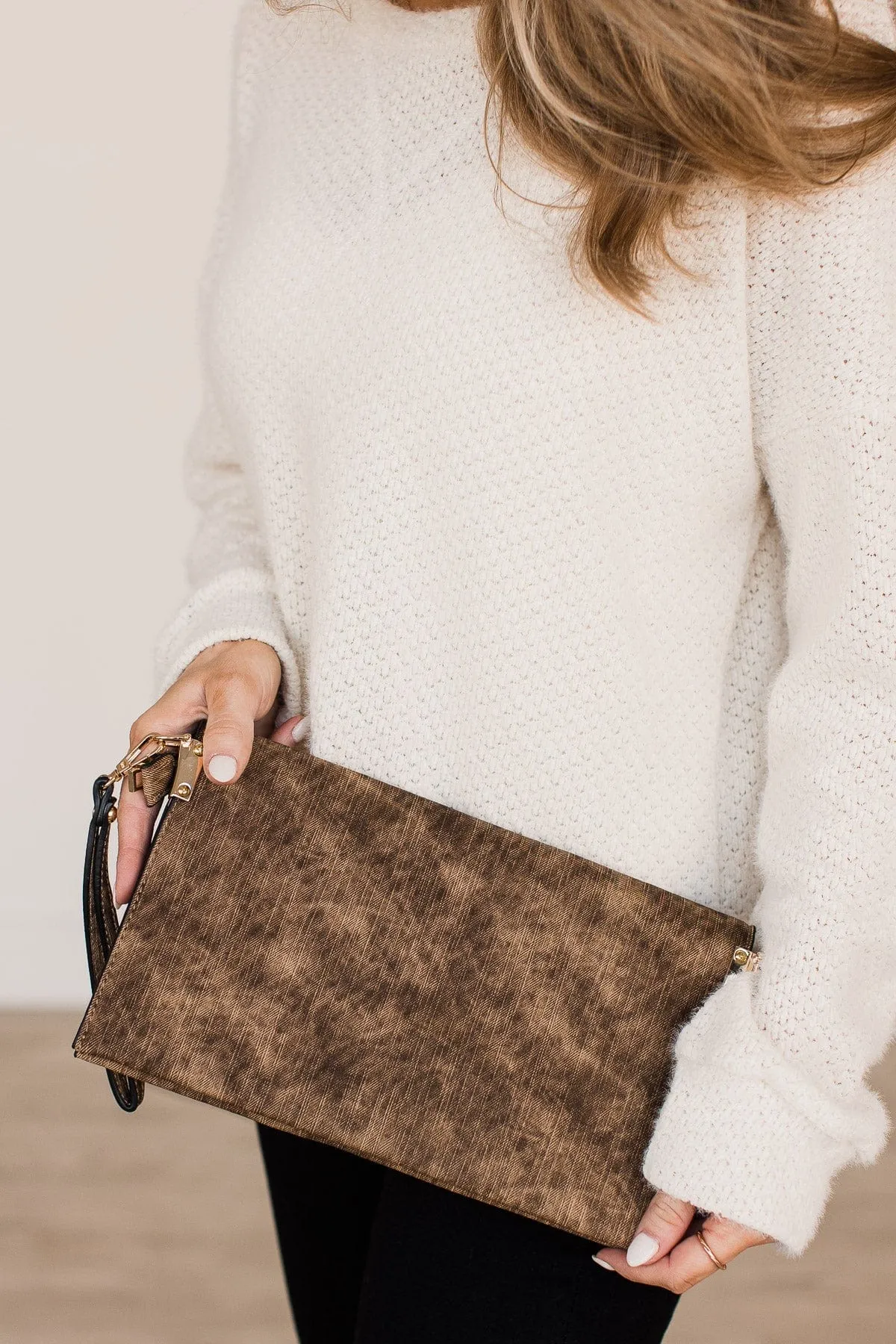 Everything Counts Envelope Clutch- Brown