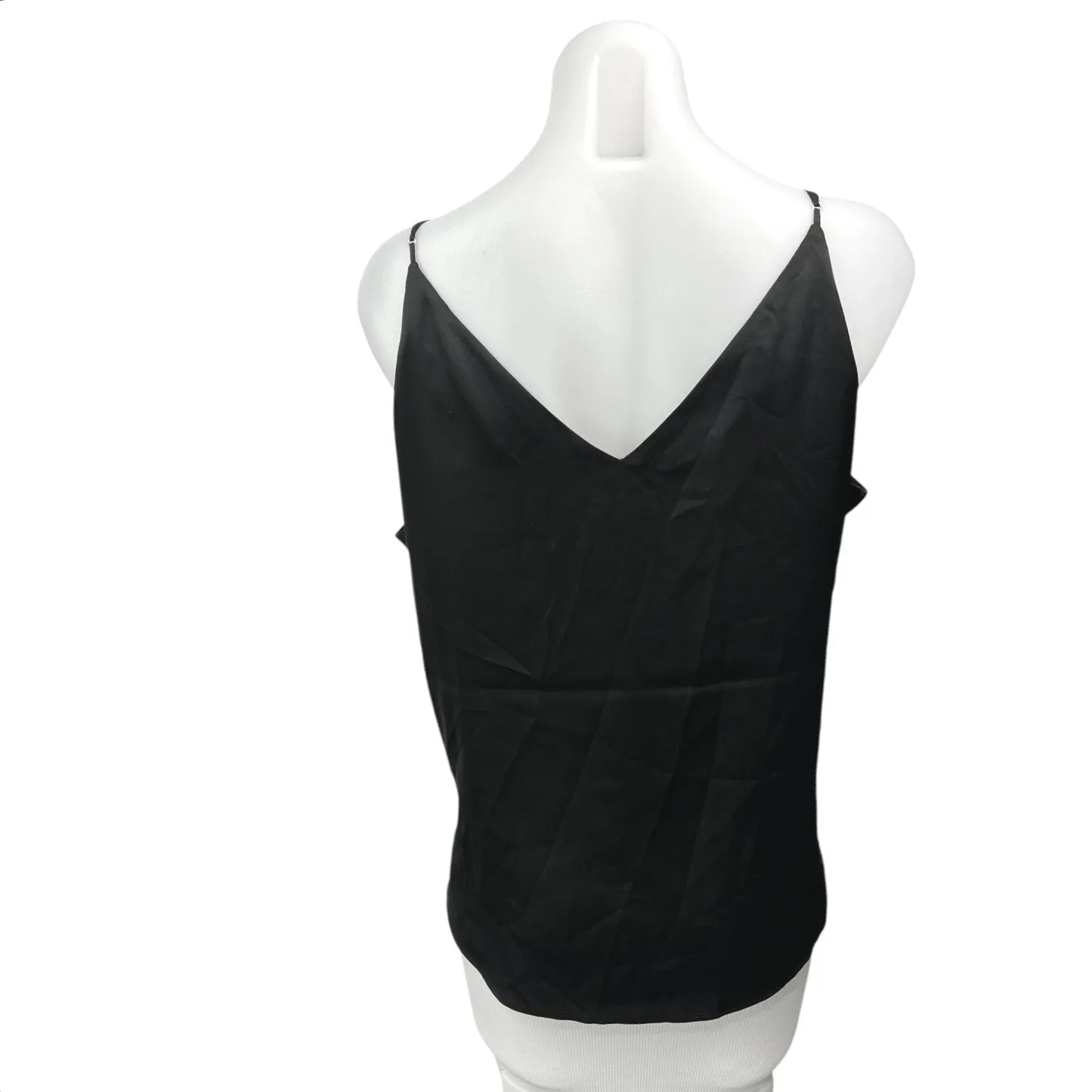 Express Black Silk Satin V Neck Lightweight Sleeveless Camisole Tank Top Size XL