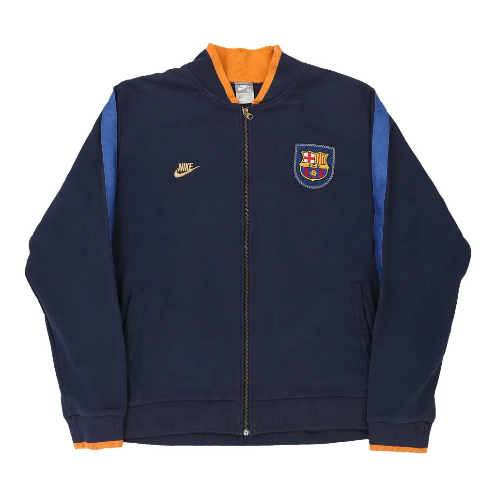 FC Barcelona Nike Football Zip Up - XL Navy Cotton Blend