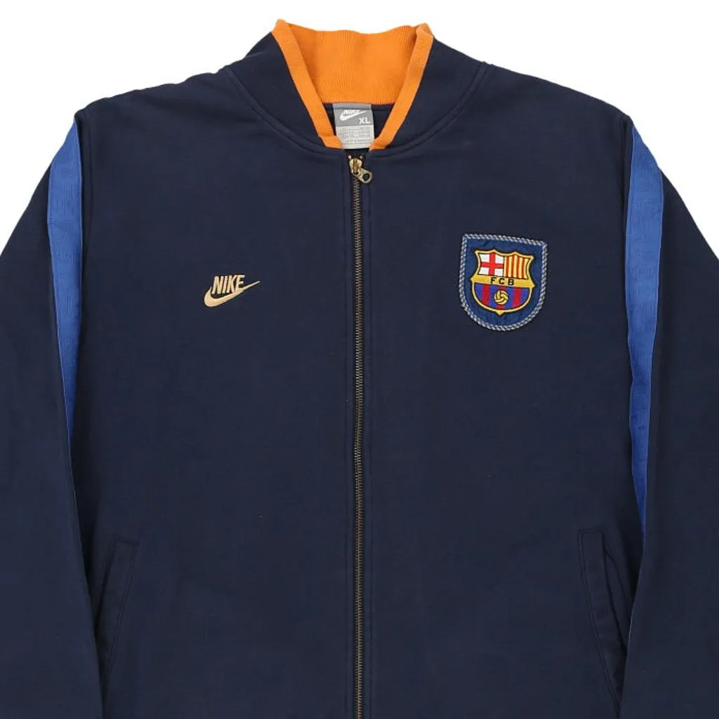 FC Barcelona Nike Football Zip Up - XL Navy Cotton Blend