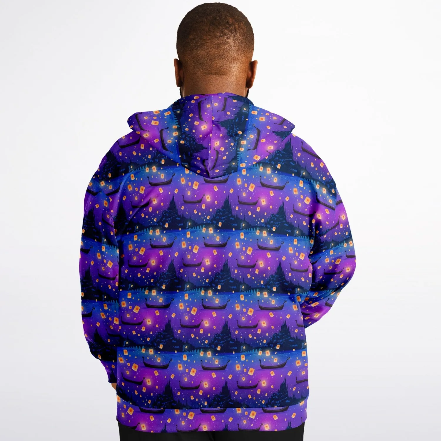 Floating Lanterns Plus-size Unisex Zip Hoodie