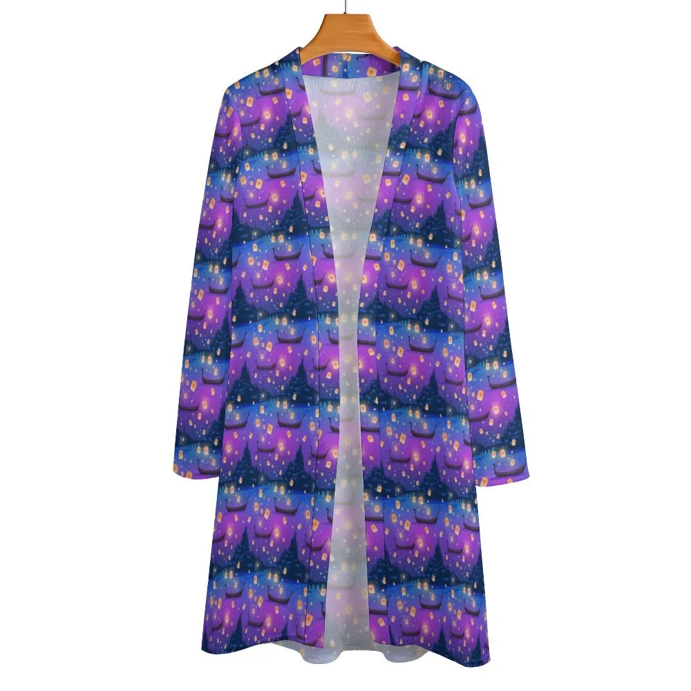 Floating Lanterns Women's Mid-Length Cardigan