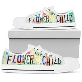 Flower Child On The Way Low Top Tennis Shoe(white)