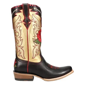 Futurity Rodeo Quincy Embroidery Metallic Floral Square Toe Cowboy Boots