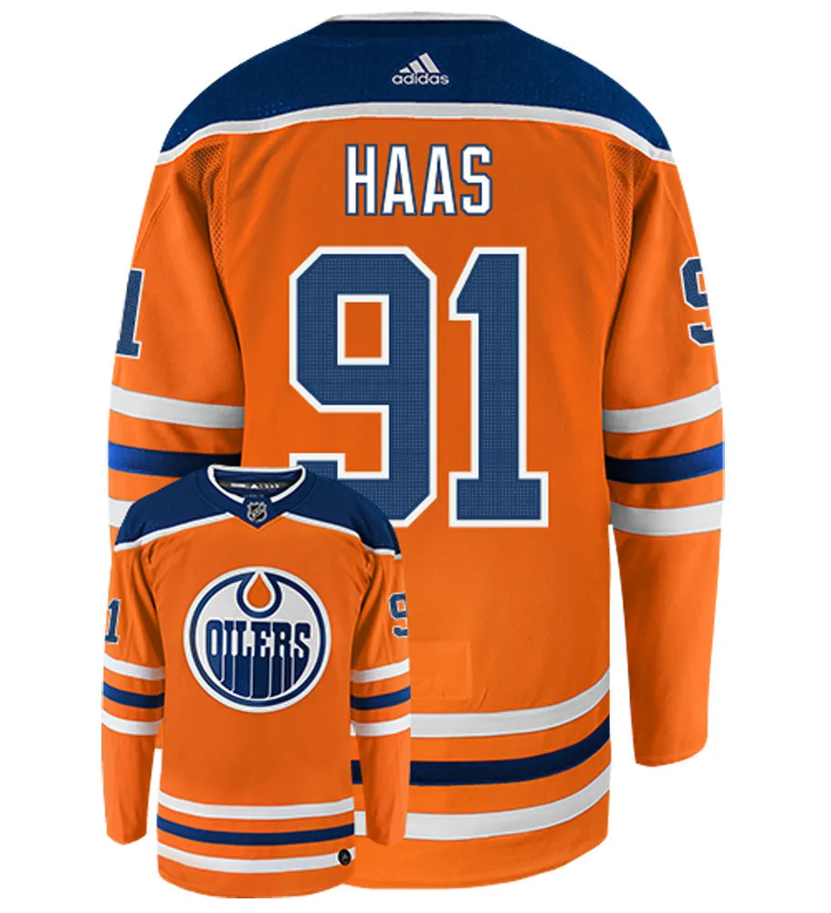 Gaetan Haas Edmonton Oilers Adidas Authentic Home NHL Hockey Jersey     