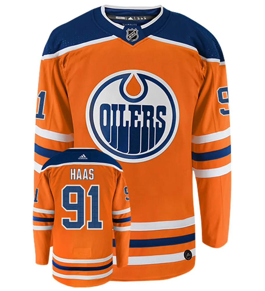 Gaetan Haas Edmonton Oilers Adidas Authentic Home NHL Hockey Jersey     