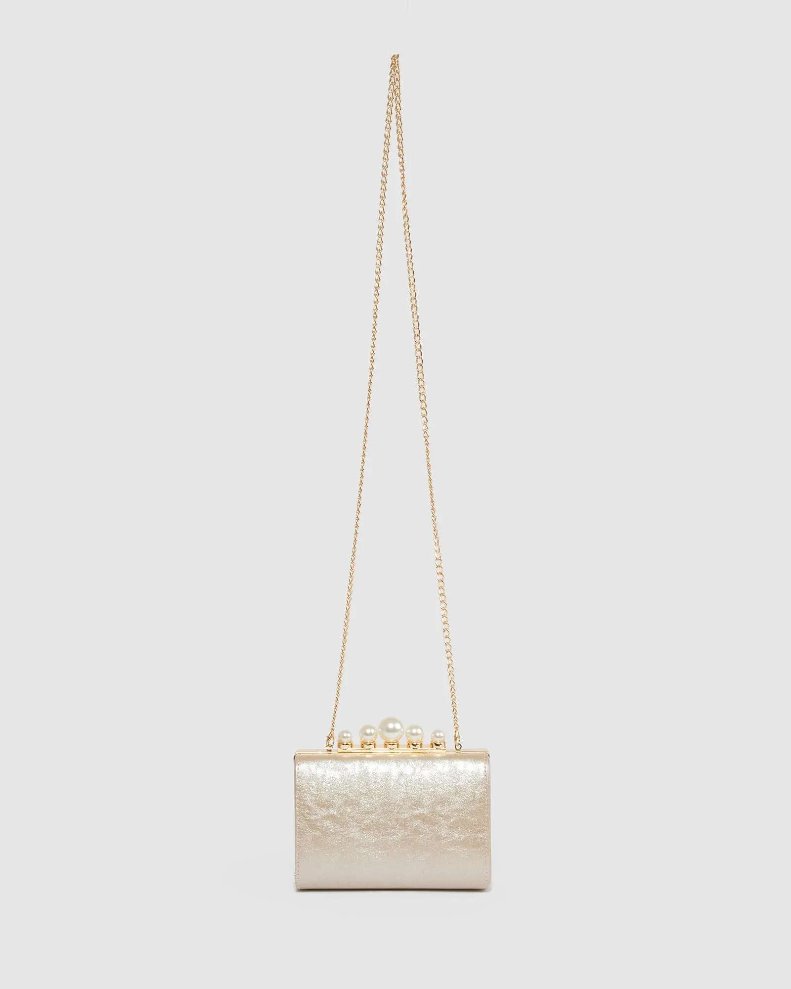 Gold Daphne Pearl Clutch Bag