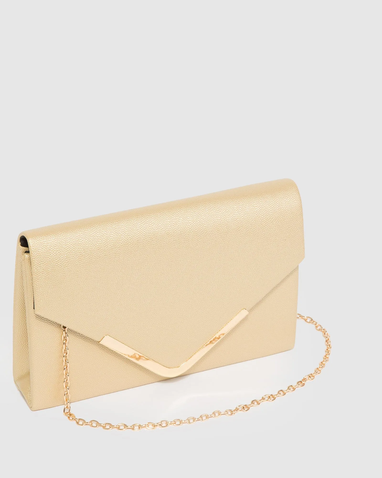 Gold Lila II Envelope Clutch Bag