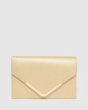 Gold Lila II Envelope Clutch Bag