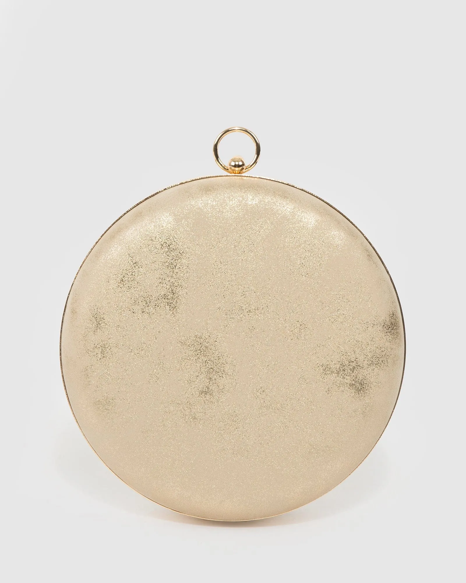 Gold Yuki Round Clutch Bag