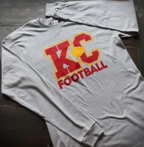 GRAY KC Football Long Sleeve T-Shirt