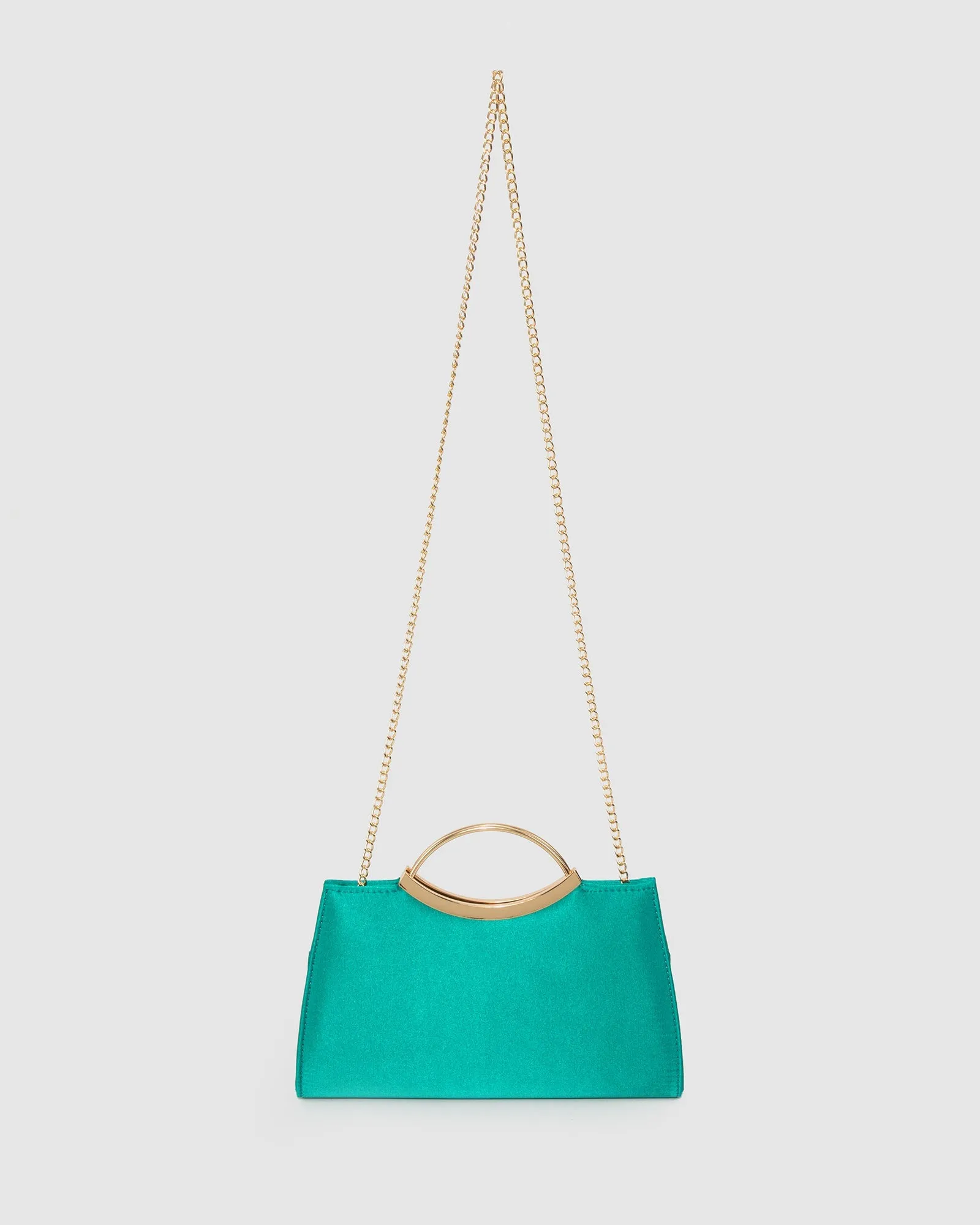 Green Jessie Handle Clutch Bag