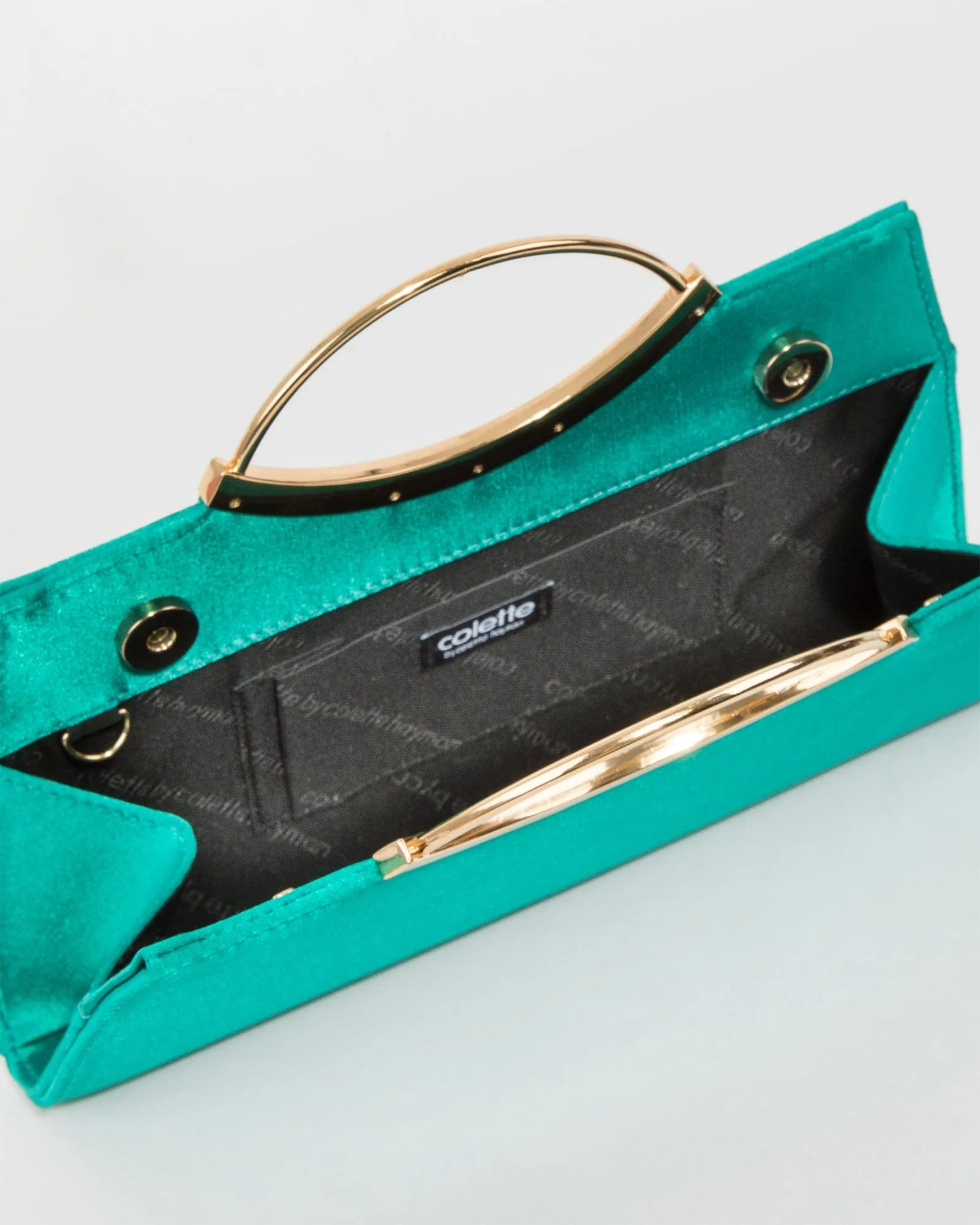 Green Jessie Handle Clutch Bag