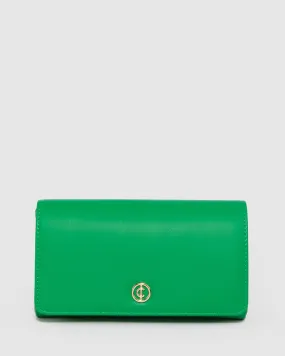 Green Meghan Flap Clutch Bag