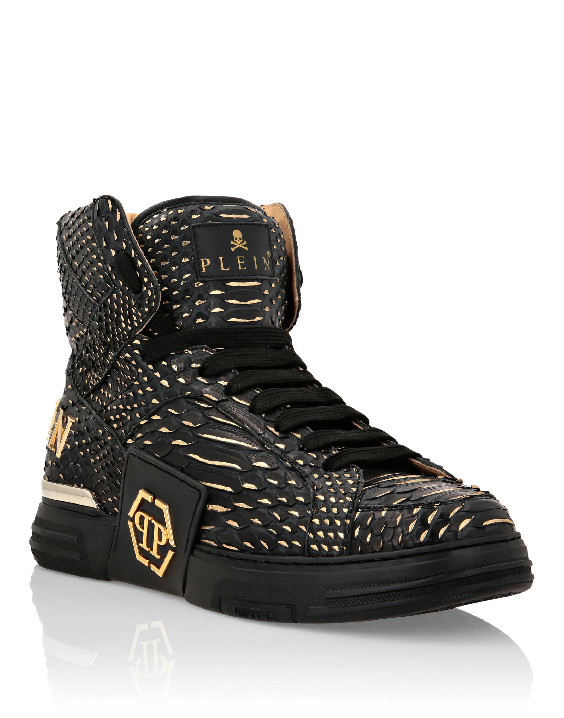 HI-TOP SNEAKERS MONEY KICK$ PYTHON Platinum HEXAGON