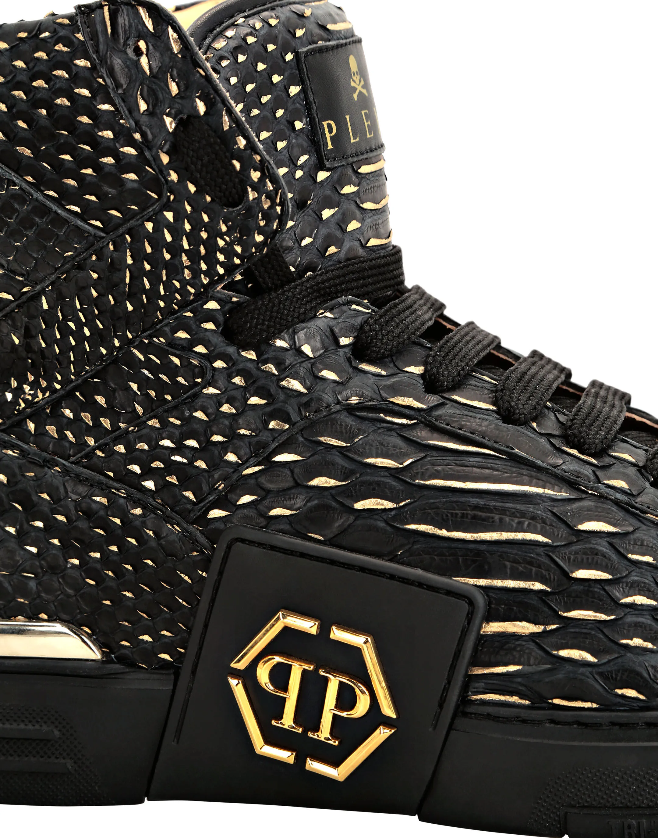 HI-TOP SNEAKERS MONEY KICK$ PYTHON Platinum HEXAGON