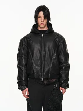 Hoodie Leather Cool Smooth Jacket