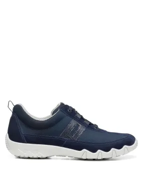 Hotter Women's Leanne II Suede Lace Up Trainers - 7 - Navy, Navy,Black/Black