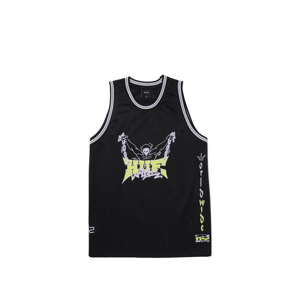 Huf Zine Mesh Basketball Jersey Black KN00499_BK