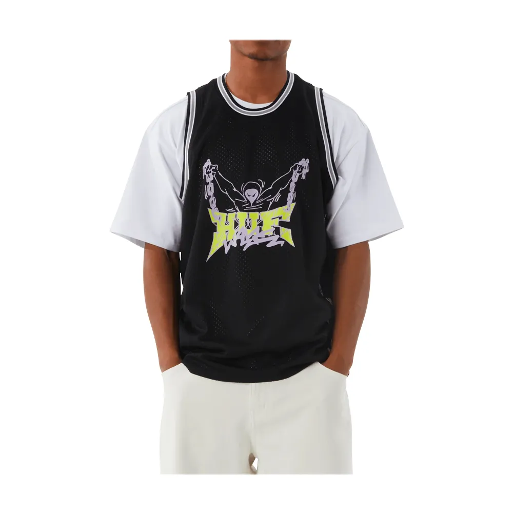 Huf Zine Mesh Basketball Jersey Black KN00499_BK