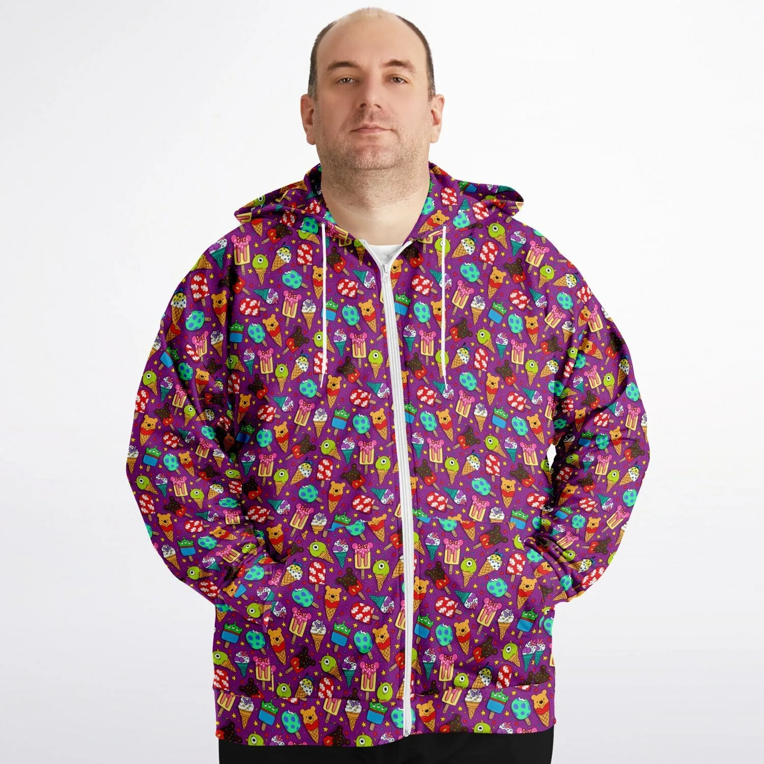 Ice Cream Plus-size Unisex Zip Hoodie