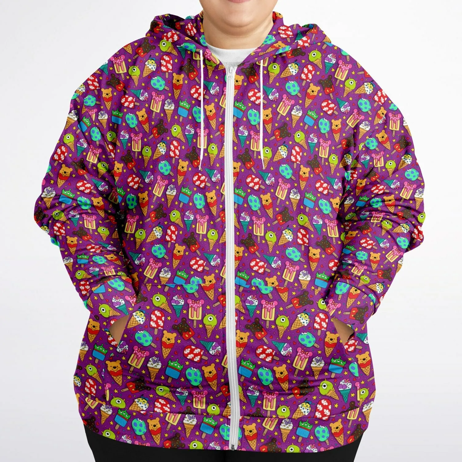 Ice Cream Plus-size Unisex Zip Hoodie