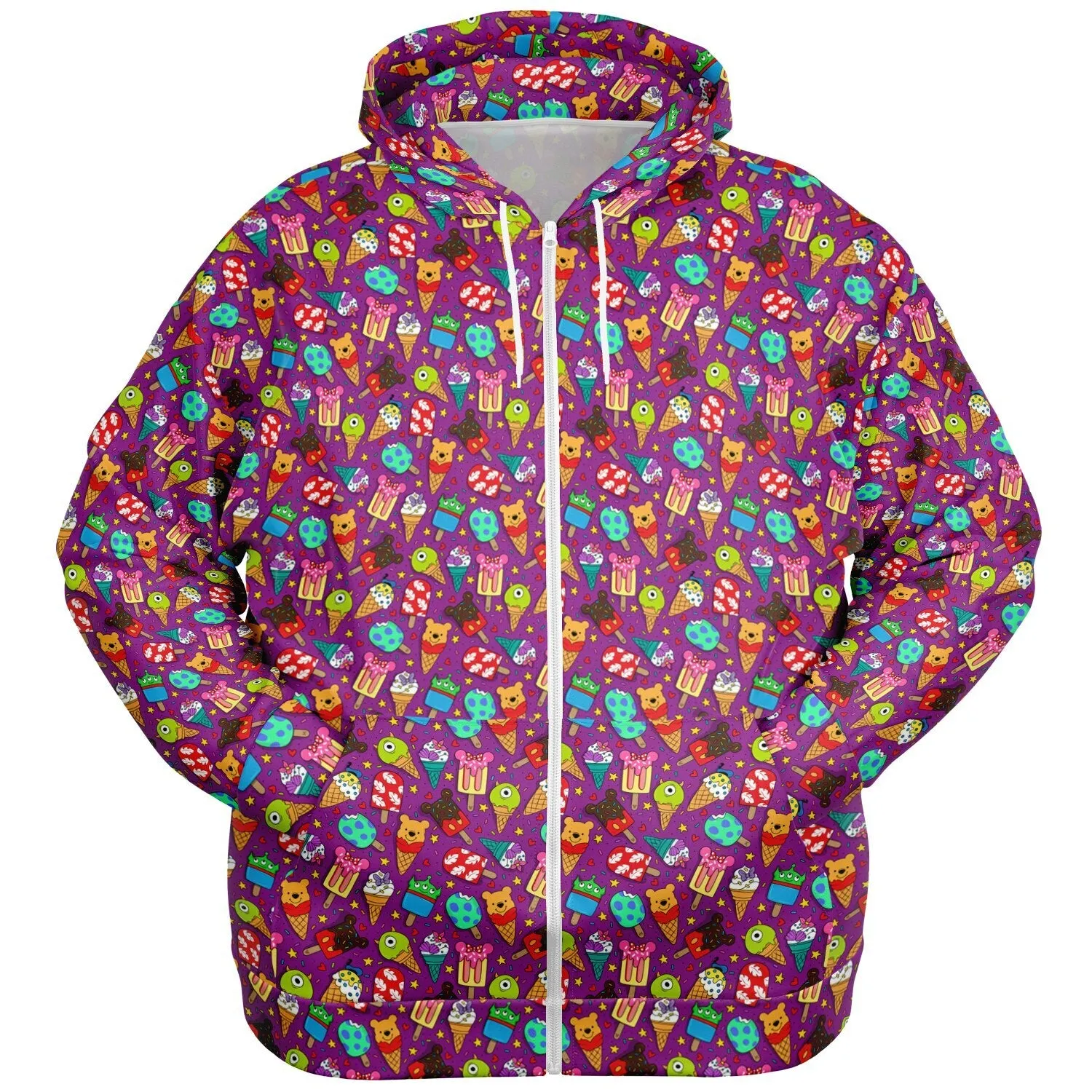 Ice Cream Plus-size Unisex Zip Hoodie