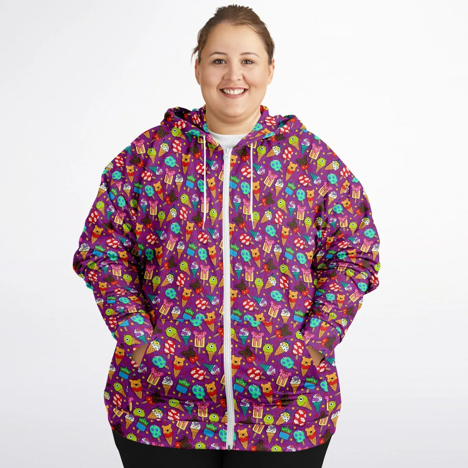 Ice Cream Plus-size Unisex Zip Hoodie