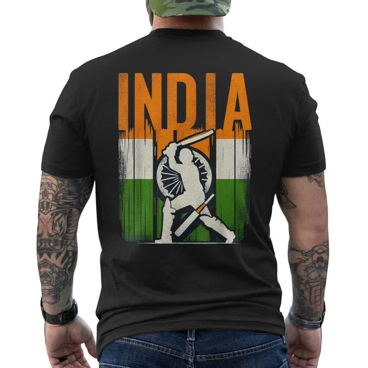 India Cricket Supporters Jersey Indian Cricket Fans Men's T-shirt Back Print